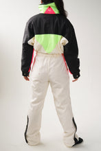 Load image into Gallery viewer, One piece retro neon Ditrani, off-white bottom snow suit for women size 14 (M)
