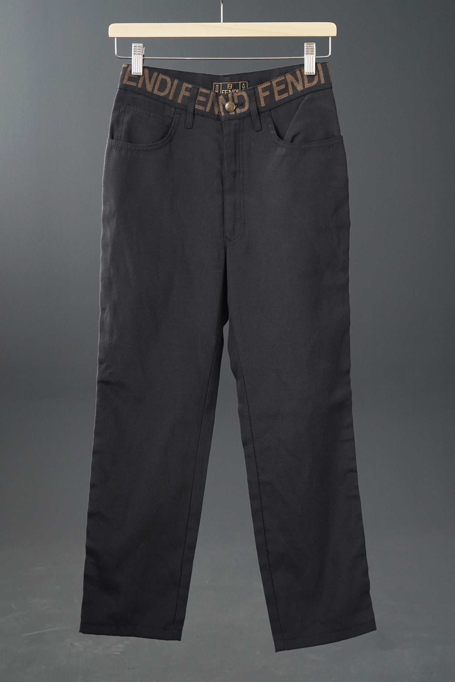 Fendi jeans noir vintage 90s