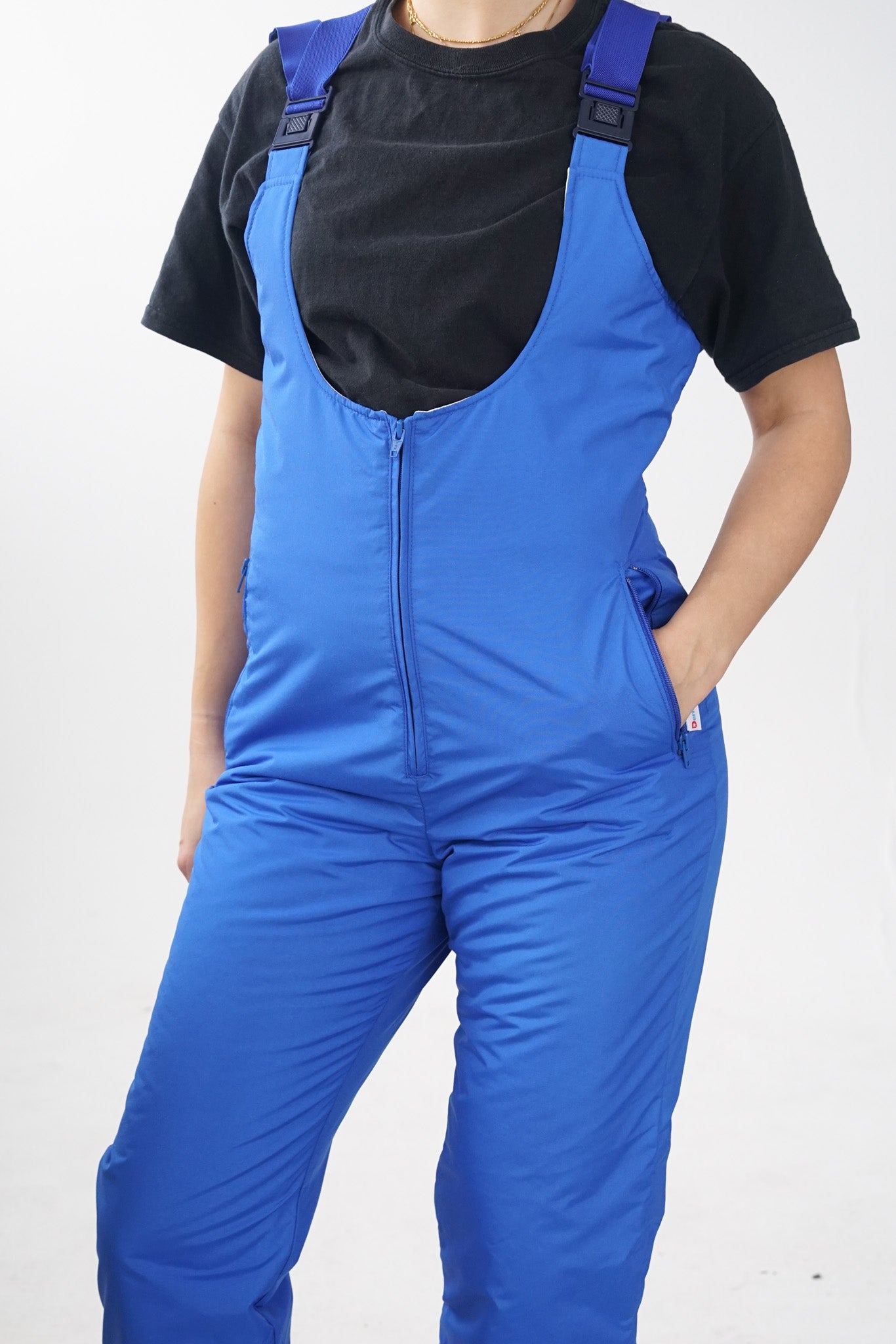 Salopette de ski rétro bleu royal Hiverna taille 32 (M)