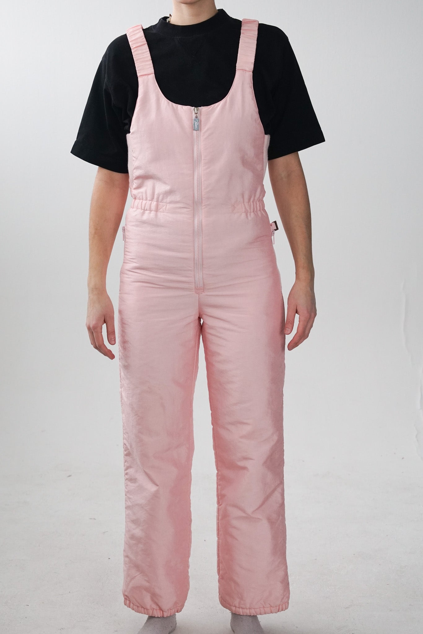 Pantalon de neige rétro rose pâle Prima pour femme taille S