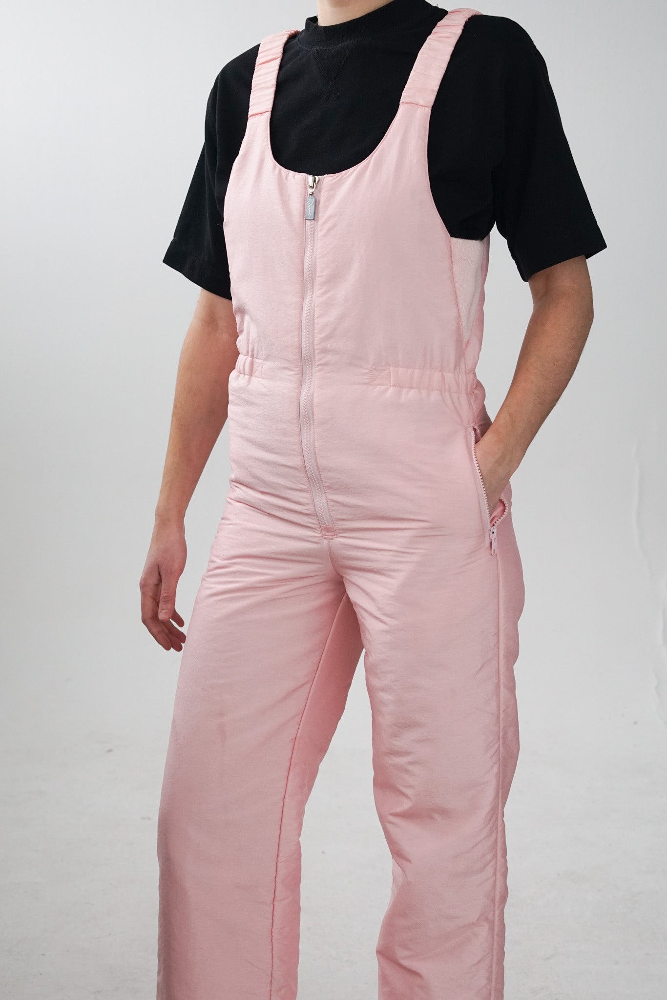 Pantalon de neige rétro rose pâle Prima pour femme taille S