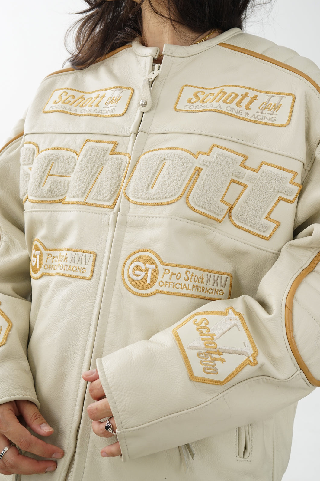 Formula 1 motorcylce Schott vintage leather jacket for men L