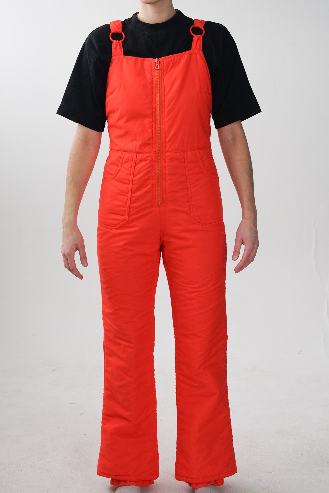Salopette de neige rétro Fusalp rouge-orange pour femme taille 10 (S)