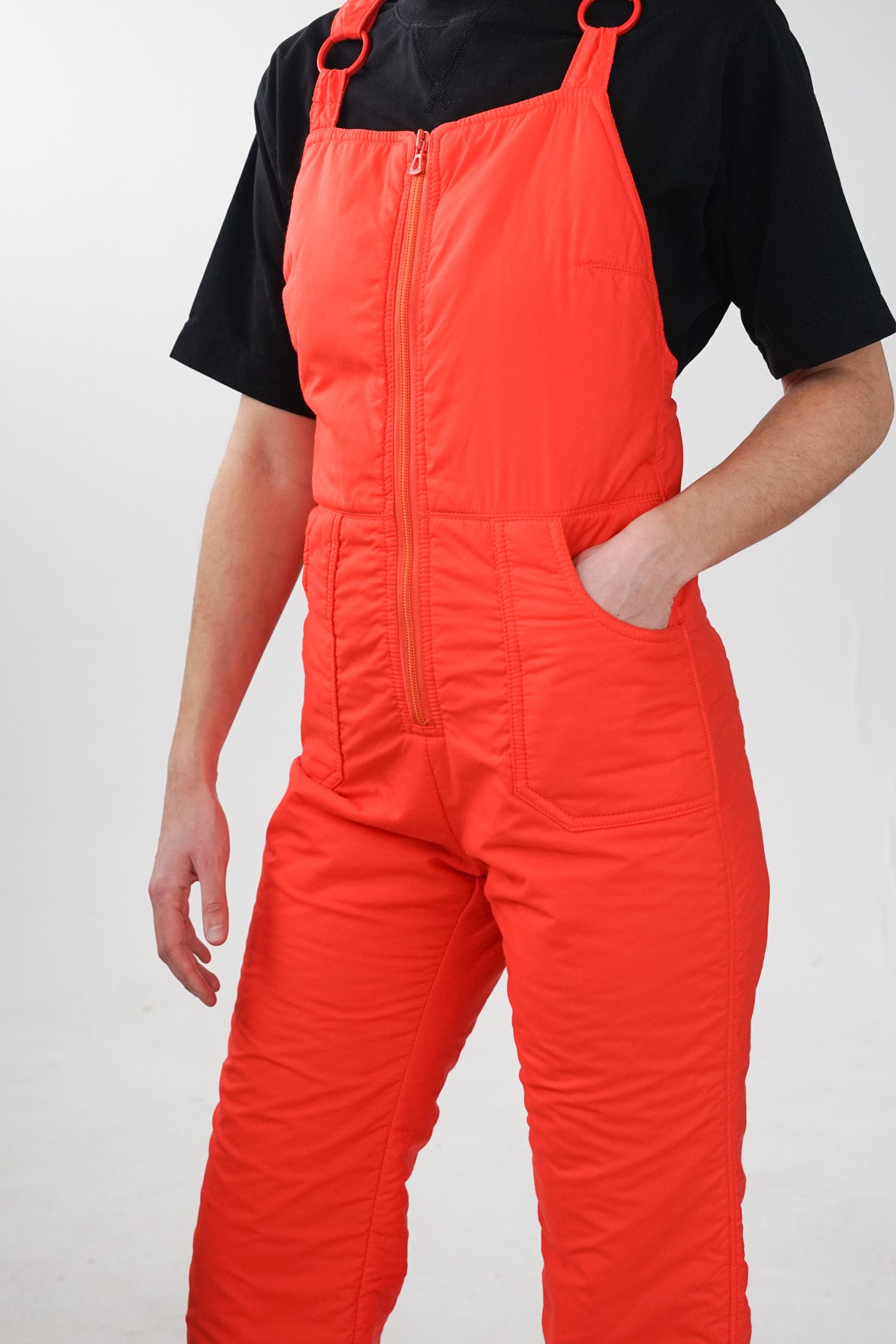 Salopette de neige rétro Fusalp rouge-orange pour femme taille 10 (S)