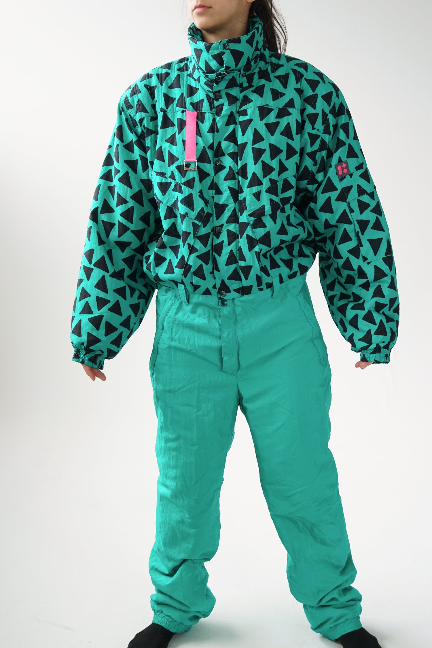 Franz Klammer made in autriche one piece retro fly vert triangle pour homme T.40 (M)