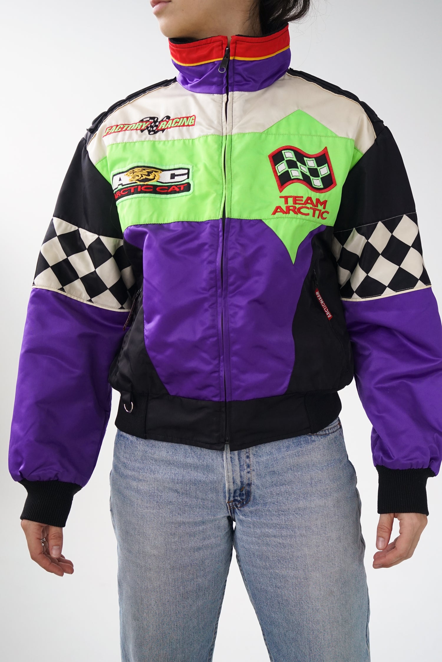 Vintage snowmobile race jacket thin for women size S