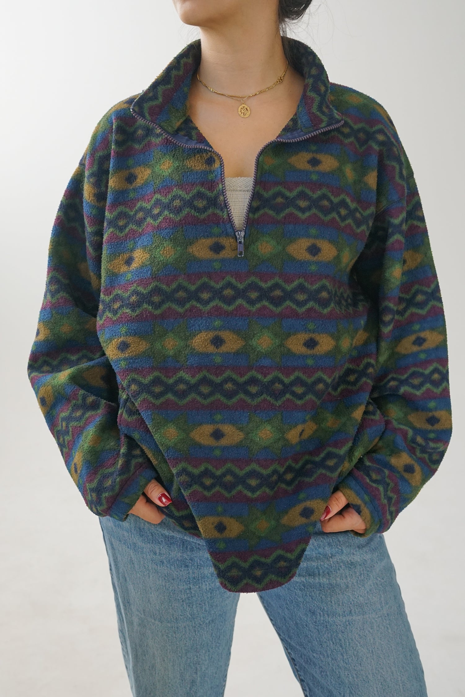 Polar à motifs 90s sans nom unisexe taille L