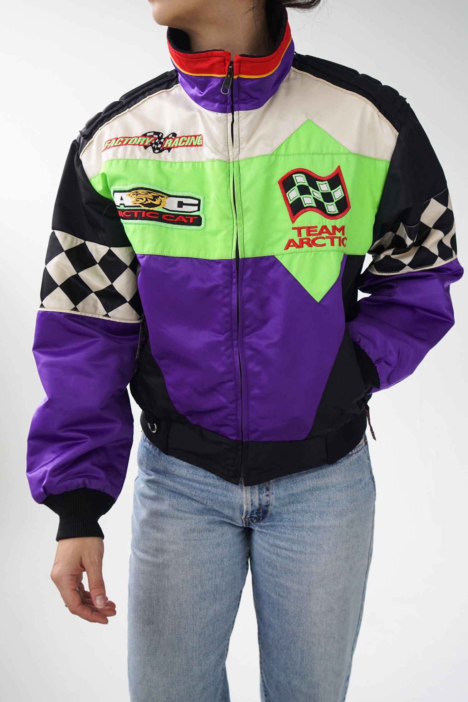 Vintage snowmobile race jacket thin for women size S