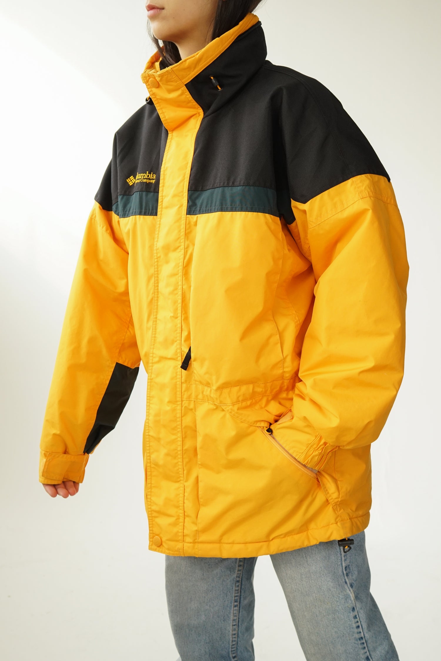 Columbia 90s manteau de sport d'hiver jaune pour homme taille M