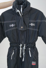 Charger l&#39;image dans la galerie, One piece Ski Fashion, snow suit pour enfant noir et blanc taille S (10-12ans)
