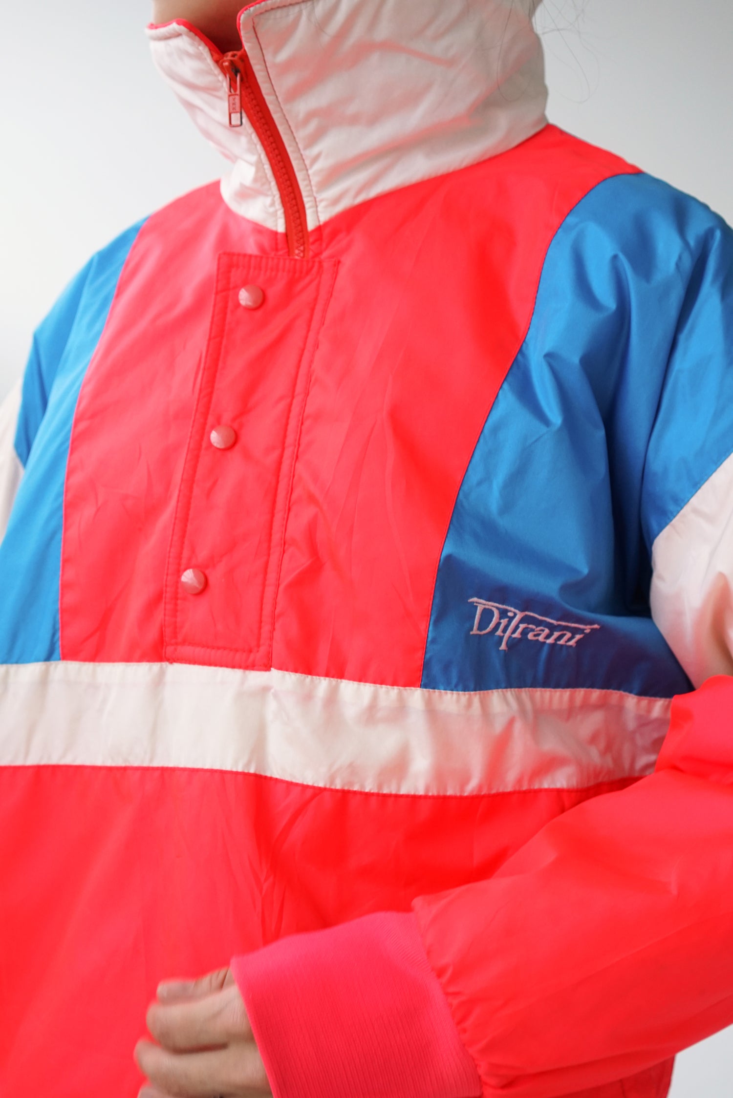 Rétro fluo Ditrani vintage 80s pull over ski jacket unisex size 36 (S)