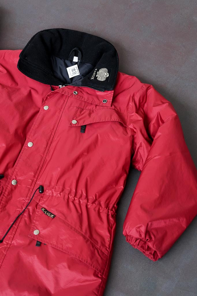 Manteau d'hiver Kanuk winter parka rouge métallique 3 poches taille 2 (M-L)