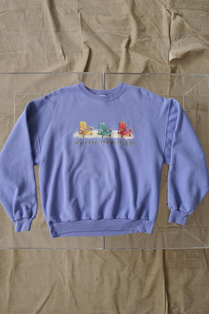 Vintage Jerzees Myrtle Beach bleu pastel crewneck taille L