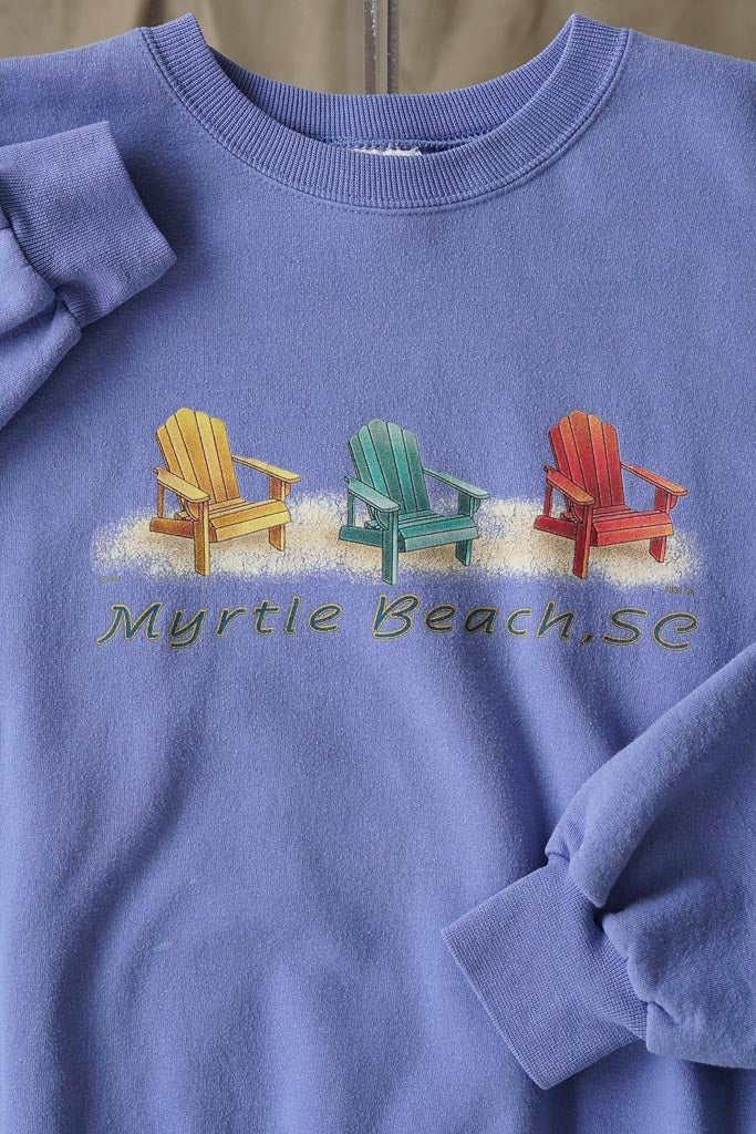 Vintage Jerzees Myrtle Beach bleu pastel crewneck taille L