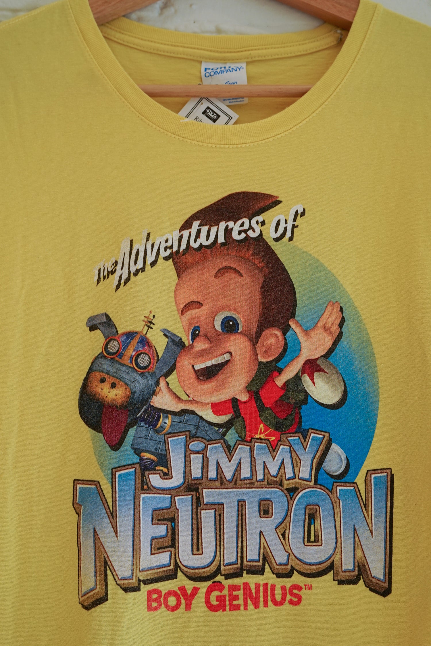 T-shirt Jimmy Neutron jaune pour enfant taille L