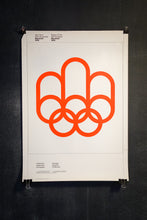 Charger l&#39;image dans la galerie, Affiche originale 1976 des Jeux Olympiques de Montréal, Logo blanc &amp; Horaire, recto verso (Grand format)
