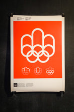 Charger l&#39;image dans la galerie, Affiche originale 1976 des Jeux Olympiques de Montréal, Logo rouge &amp; Mascotte Olympique, recto verso (Grand format)
