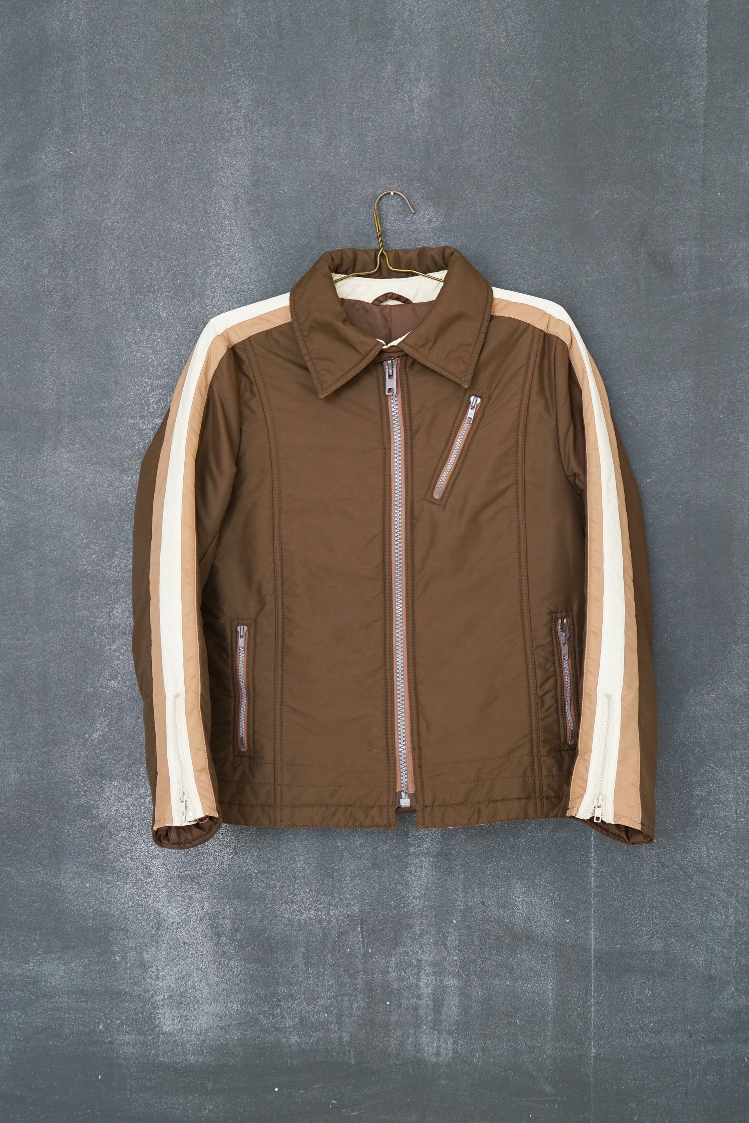 Manteau léger rétro-ski brun unisexe taille S