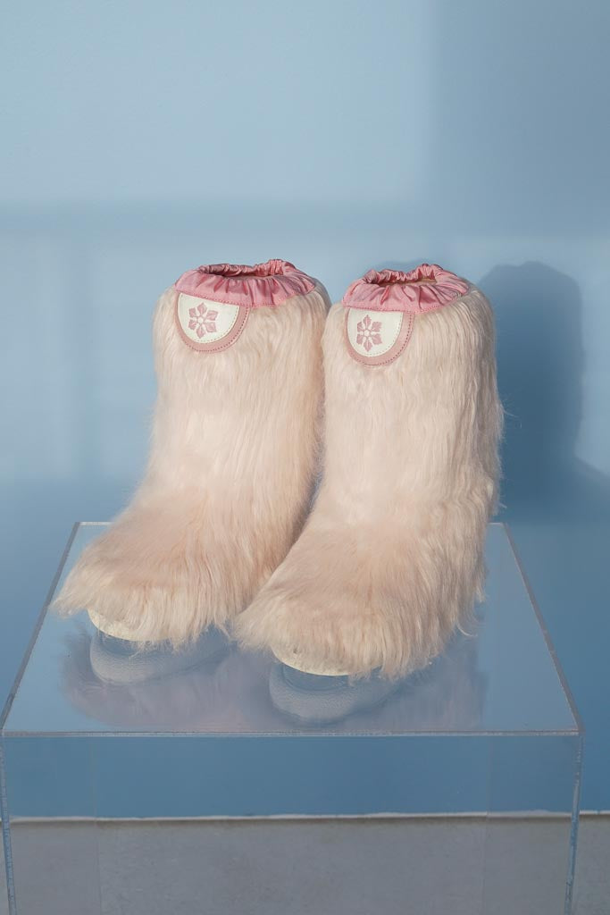 Moonboot yeti vintage 725 en faux fur rose pour femme taille 7-9