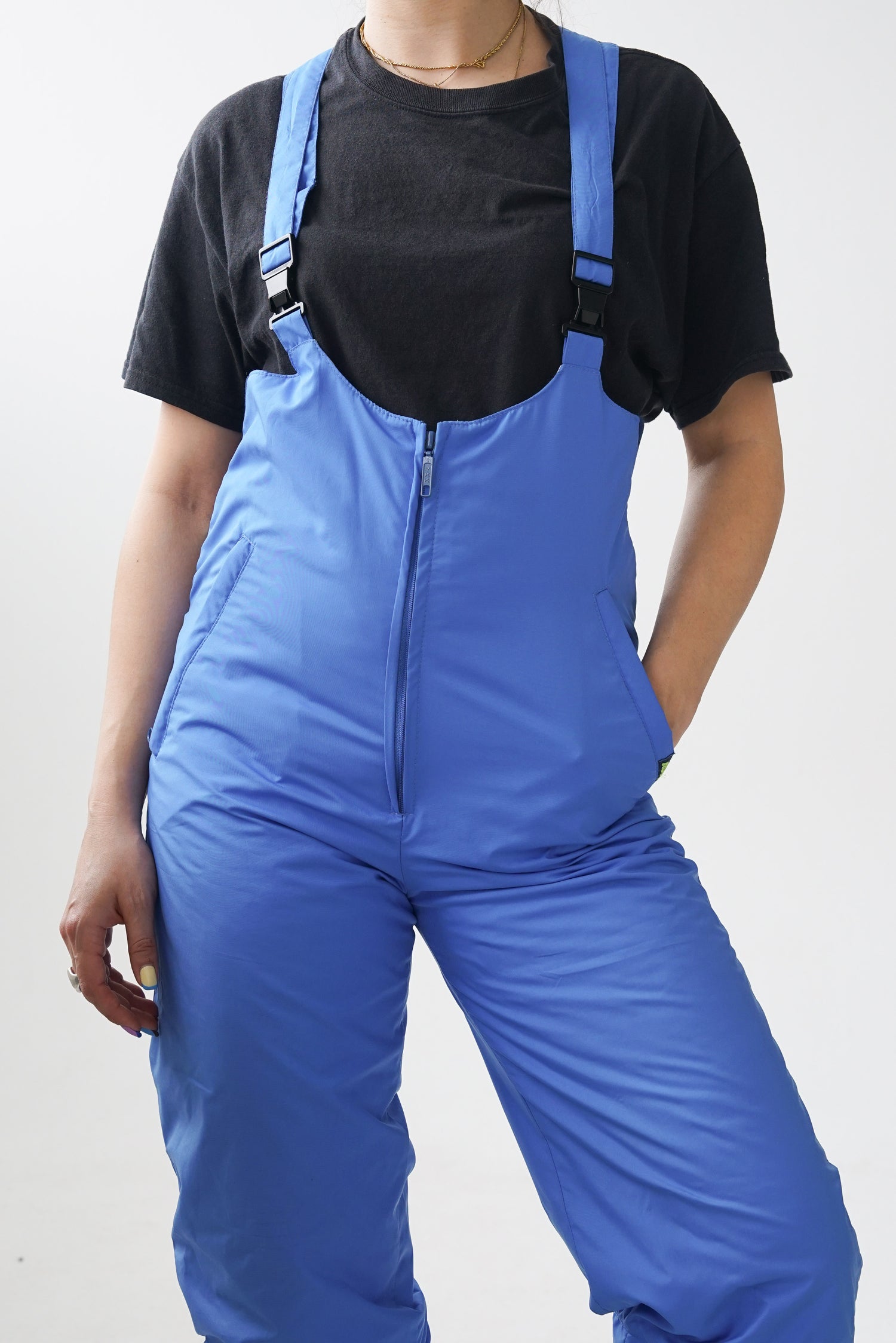 Salopette de neige vintage bleu avec accents Audvik pour femme taille S