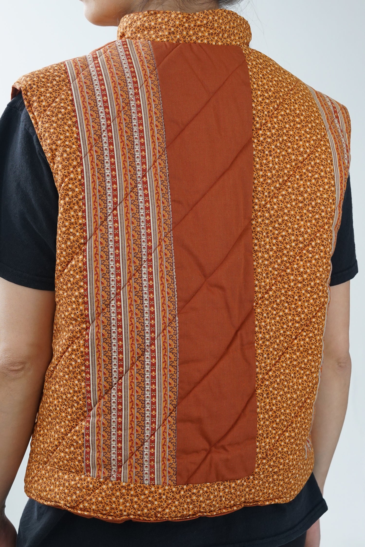 Veste sans manche en coton avec motifs rétro unisexe taille S-M