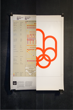 Load image into Gallery viewer, Original 1976 poster of the Montreal Olympic Games, White Logo &amp; Timetable, double-sided (Large format)
