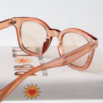 Ribotti Remake Racing Blonde unisex sunglasses - Y2K chic style, translucent pink wayfarer frame, pink tinted lenses 