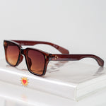 Ribotti Remake Casino Brown unisex sunglasses - square wayfarer brown frame, retro 90s style, gradient brown tinted lenses 