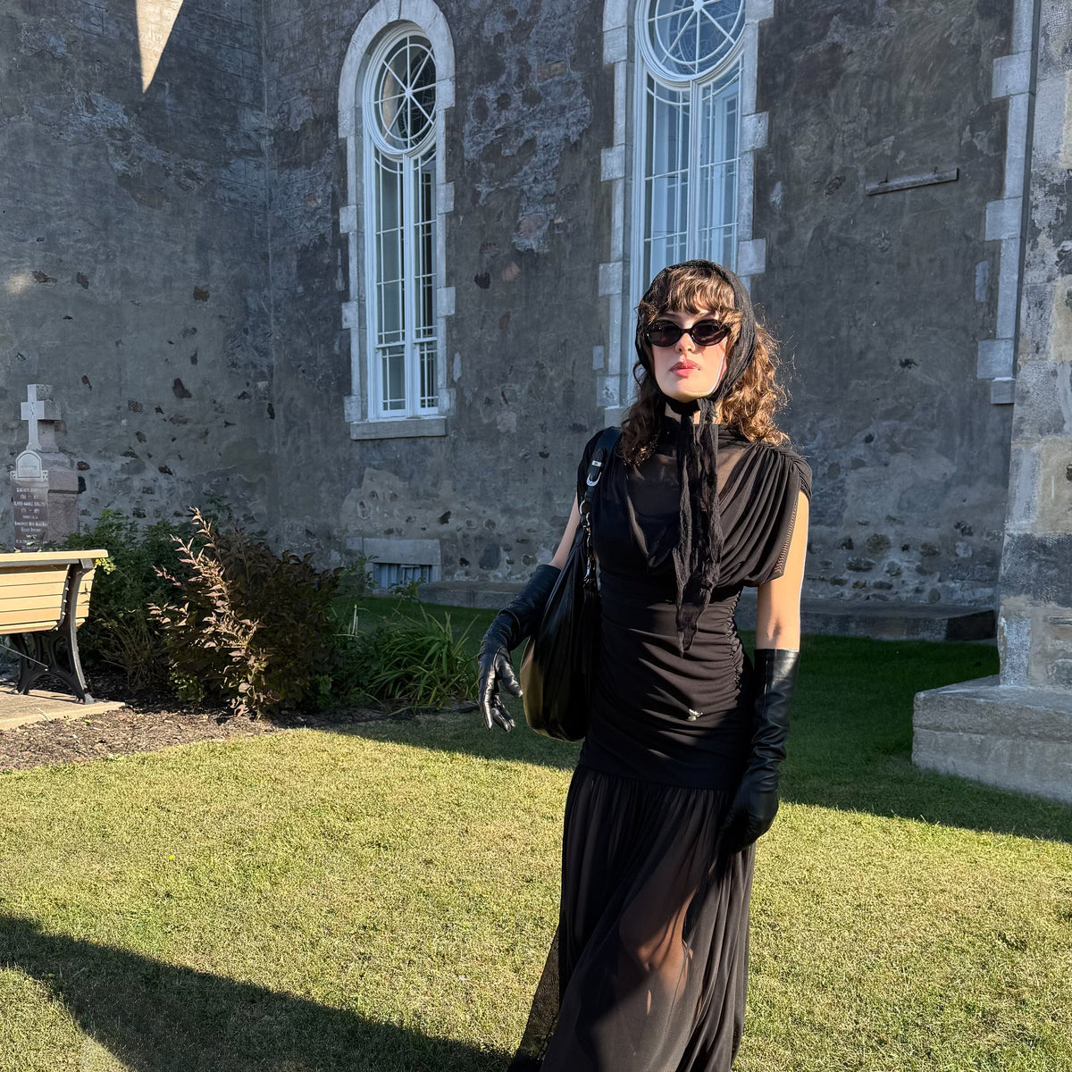 Ribotti Remake Charlie's Alex unisex sunglasses – black oval frame, black tinted lenses, slim retro 90s shape 