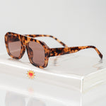 Ribotti Remake Club Angel unisex sunglasses - oversized aviator tortoiseshell frame, burgundy tinted lenses, retro 90s style 