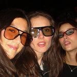 Ribotti Remake Club Marla unisex sunglasses - oversized aviator black frame, green tinted lenses, retro 90s style 