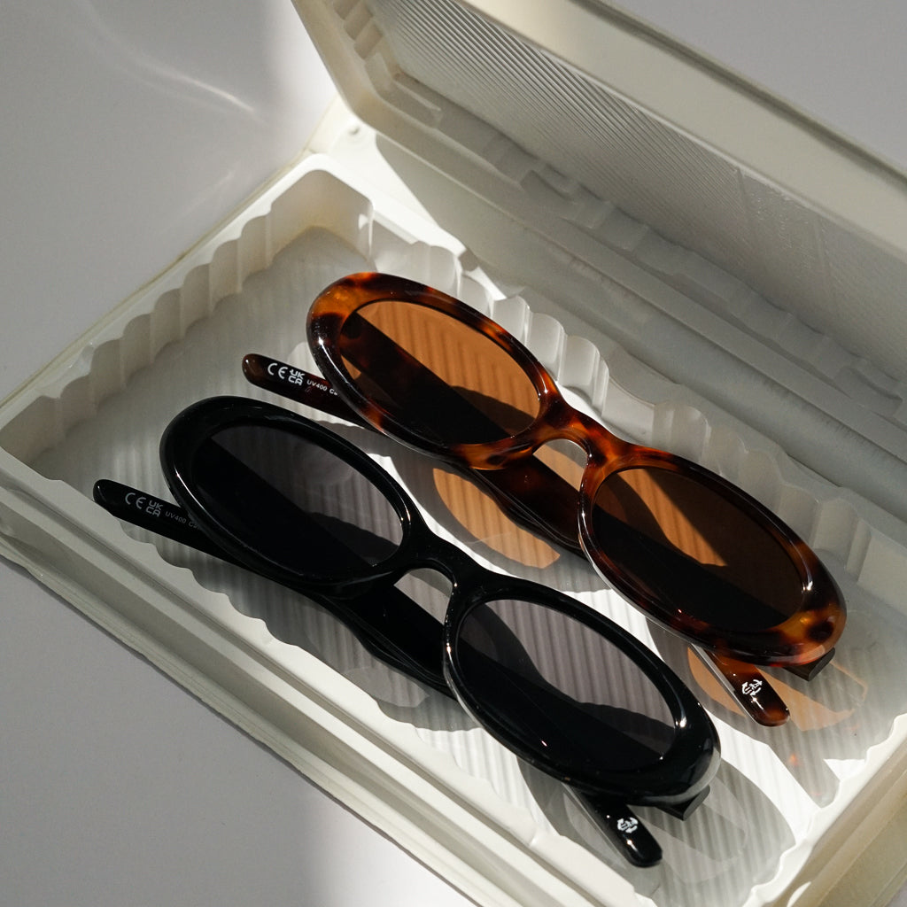 Ribotti Remake Girls unisex sunglasses - oval cat-eye frame, vintage 90s chic style, tinted lenses