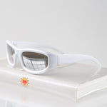 Ribotti Remake Men in Dark unisex sunglasses - grey rectangular oval frame, grey tinted mirror lenses, retro-futuristic minimalist 2000s style