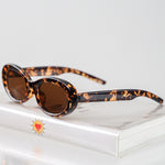 Ribotti Remake Princess Diaries unisex sunglasses - retro 90s style, oval cat-eye tortoiseshell frame, brown tinted lenses 
