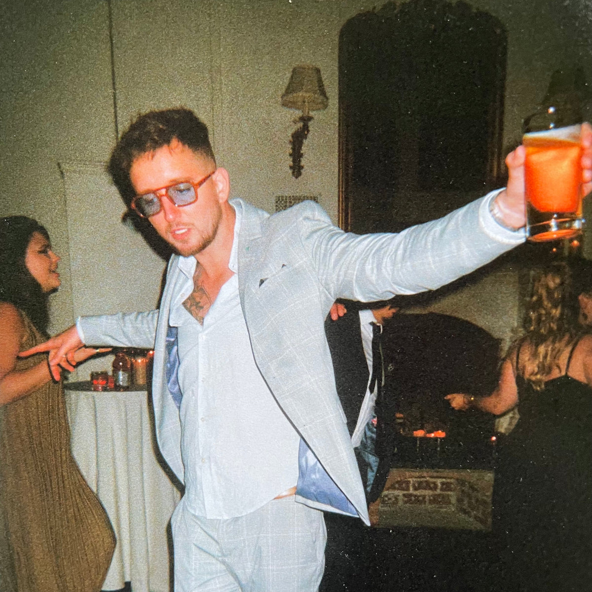 Ribotti Remake Pulp Butch unisex sunglasses - retro 90s style, aviator tortoiseshell frame, blue tinted lenses 