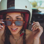 Ribotti Remake Pulp Butch unisex sunglasses - retro 90s style, aviator tortoiseshell frame, blue tinted lenses 