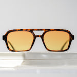 Ribotti Remake Pulp Pumpkin unisex sunglasses - retro 90s style, aviator tortoiseshell frame, orange tinted lenses 