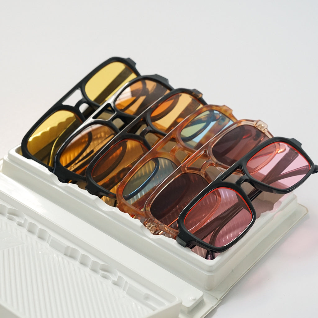 Ribotti Remake Pulp unisex sunglasses - retro 90s style, aviator frame, tinted lenses