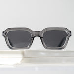 Ribotti Remake Road Trip Hal unisex sunglasses - vintage 90s style, grey square frame, grey tinted lenses 