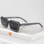 Ribotti Remake Road Trip Hal unisex sunglasses - vintage 90s style, grey square frame, grey tinted lenses 