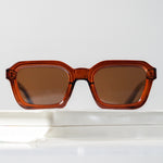 Ribotti Remake Road Trip JD unisex sunglasses - vintage 90s style, brown square frame, brown tinted lenses 