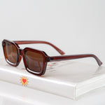 Ribotti Remake Road Trip JD unisex sunglasses - vintage 90s style, brown square frame, brown tinted lenses 