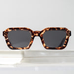 Ribotti Remake Road Trip Louise unisex sunglasses - vintage 90s style, tortoiseshell square frame, grey tinted lenses 