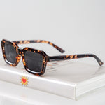 Ribotti Remake Road Trip Louise unisex sunglasses - vintage 90s style, tortoiseshell square frame, grey tinted lenses 