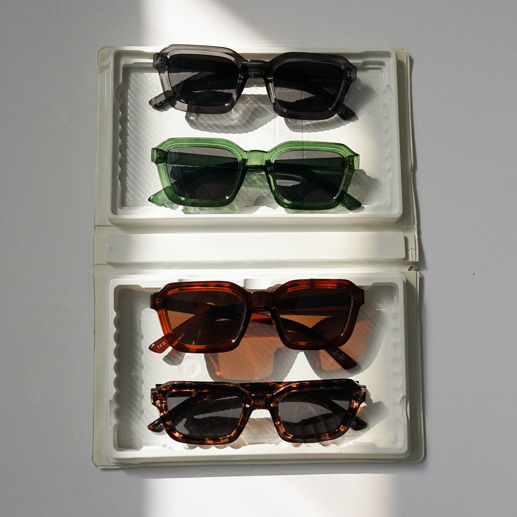 Ribotti Remake Road Trip unisex sunglasses - vintage 90s style, square frame, tinted lenses 