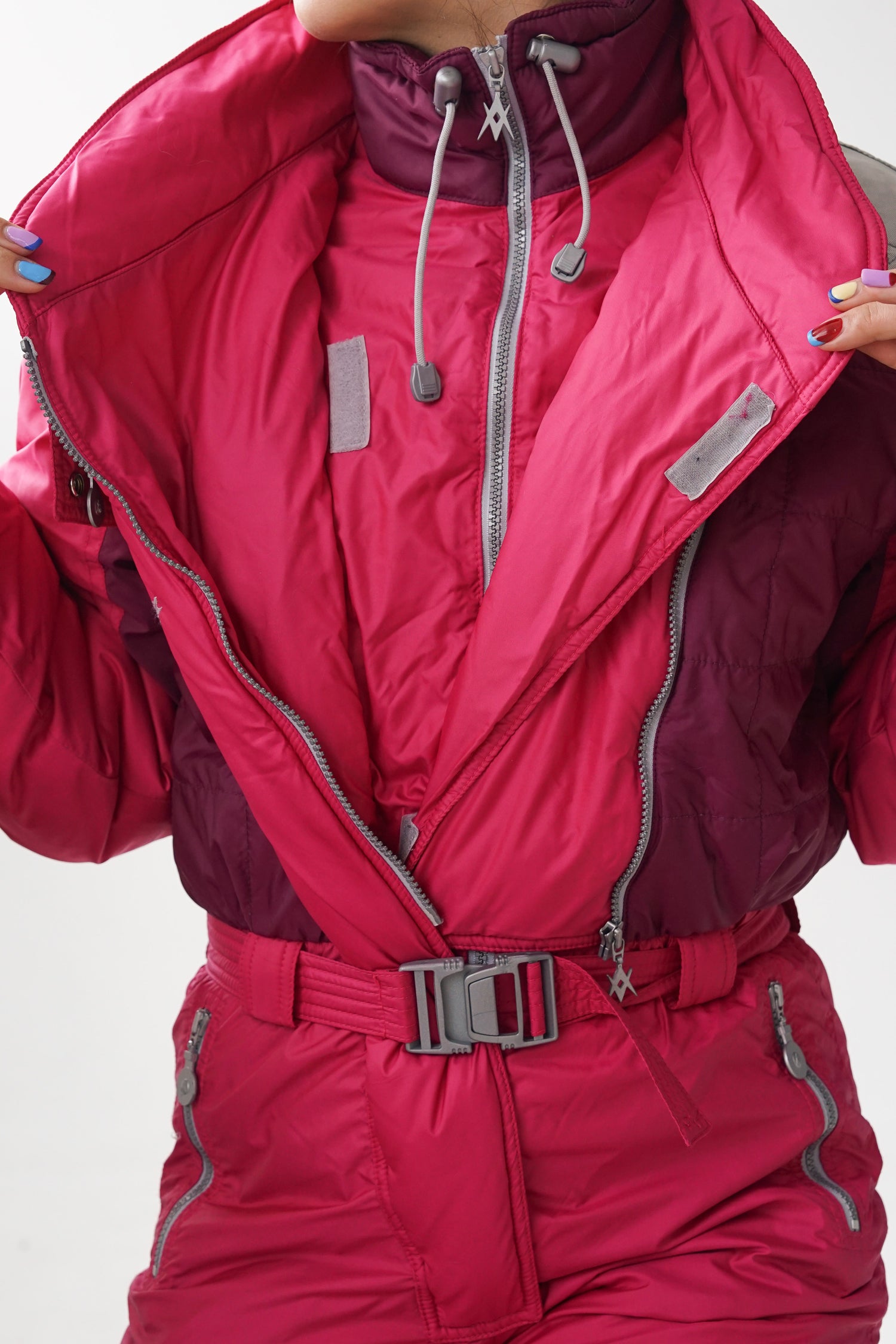 Habit de ski très chaud vintage 90s Volki, ski suit rose pour femme taille 10 (S)