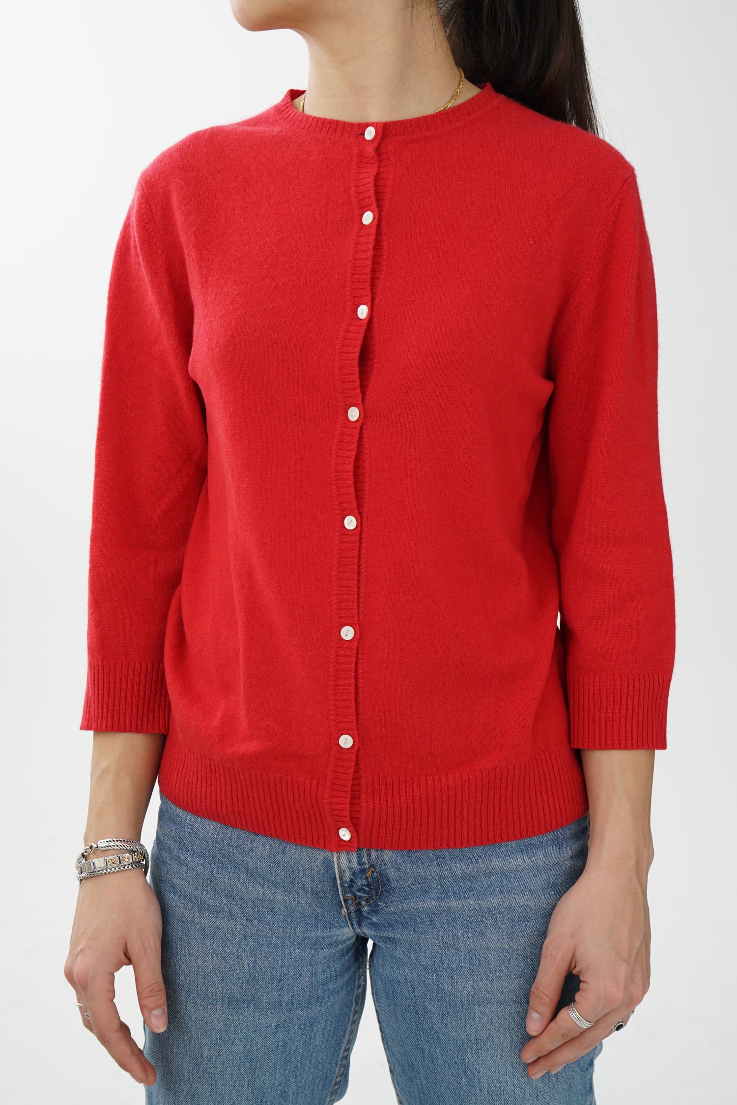 Chandail à bouton vintage 2000s  probablement en cachemire pour femme taille M-L