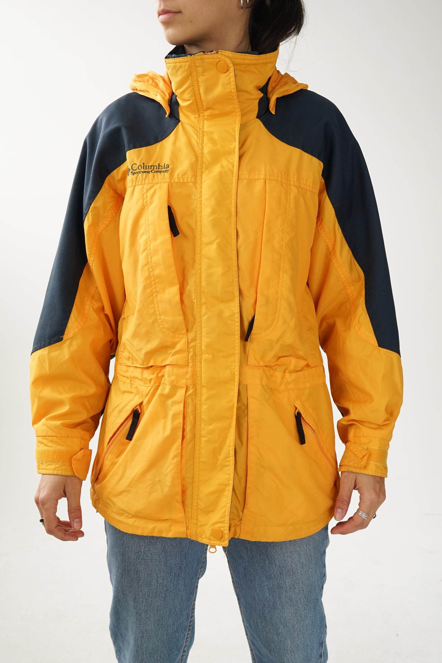 Manteau léger hardshell Columbia jaune pour femme taille S