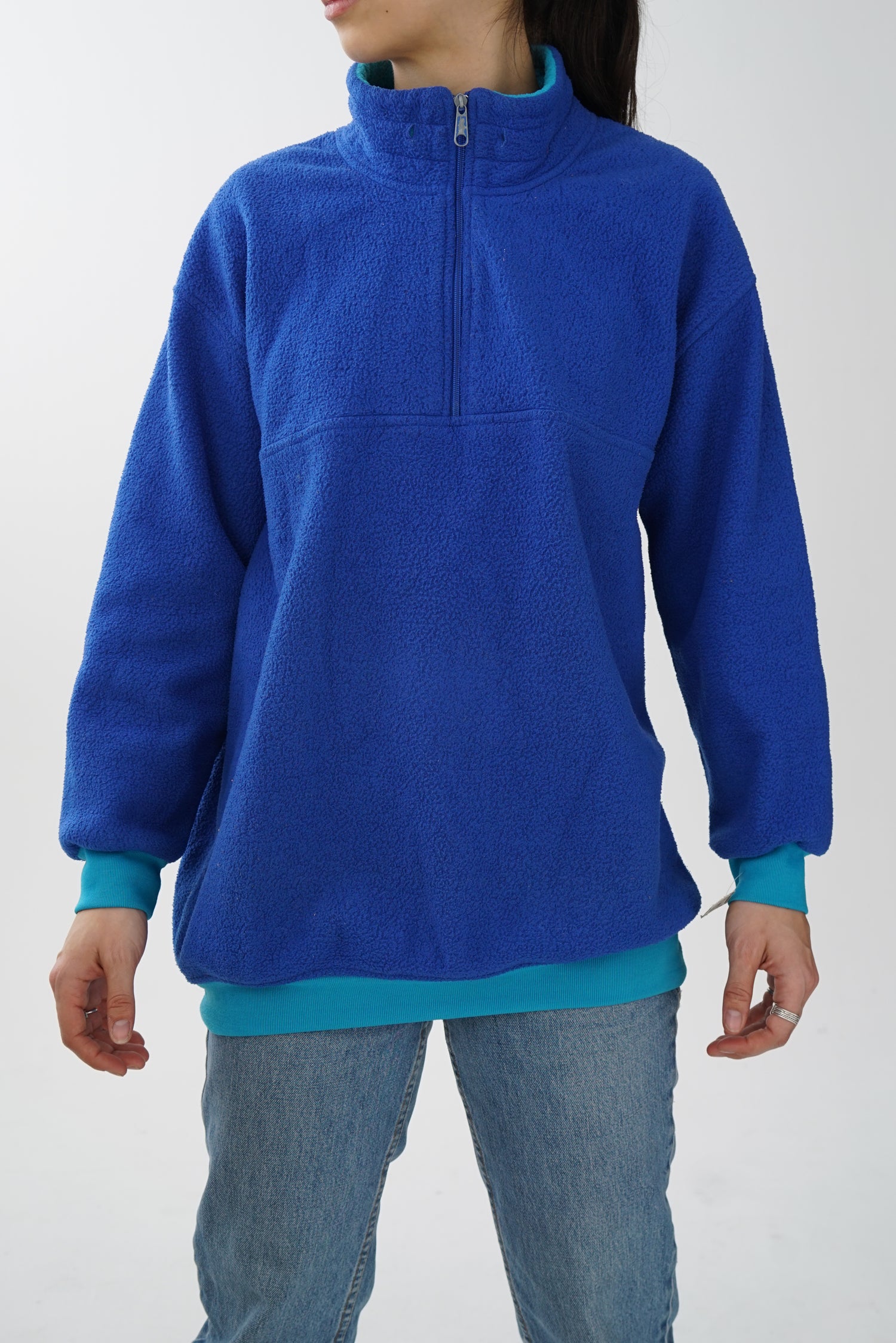 Polar vintage half zip bleu pour femme taille M