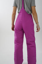 Load image into Gallery viewer, Vintage magenta overalls snow pants for women size S
